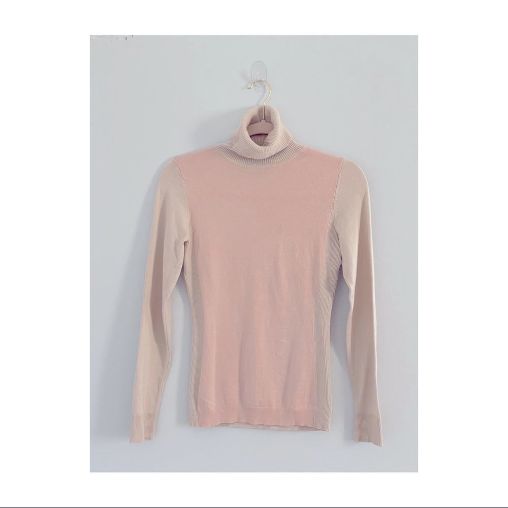 The Limited - Subtle, Pink/Cream ColorBlock Turtleneck